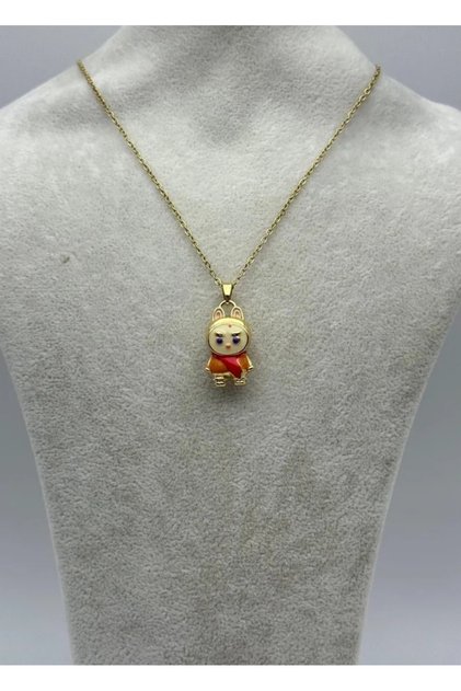 Steel gold labu necklace - 25-çtr337
