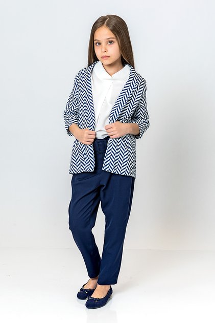 Girl's Striped Open-Front Jacket - New Season