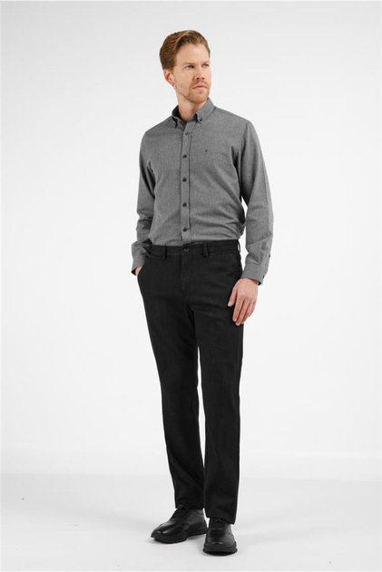 Black Side Pocket Casual Comfort Fit Cotton Chino Trousers 1003255171