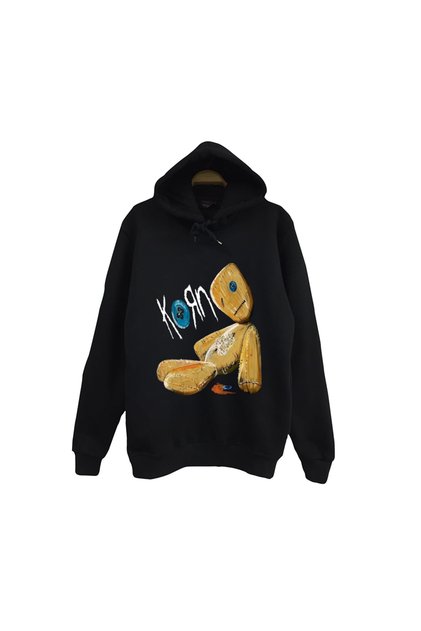 Korn - Issues - Album Printed Unisex 100% Cotton Hooded Black Sweatshirt