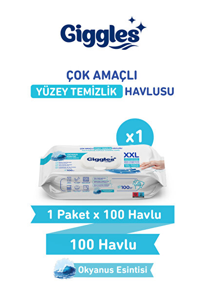 giggles XXL İz Bırakmayan Yüzey Temizlik Havlusu - (Okyanus