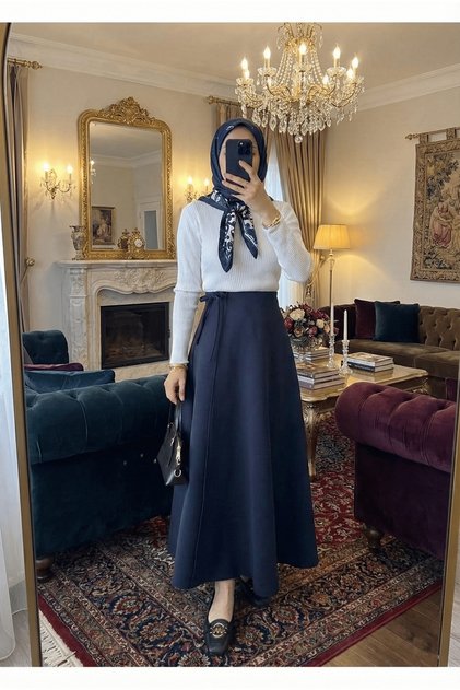 Side Tie Hijab Long Skirt