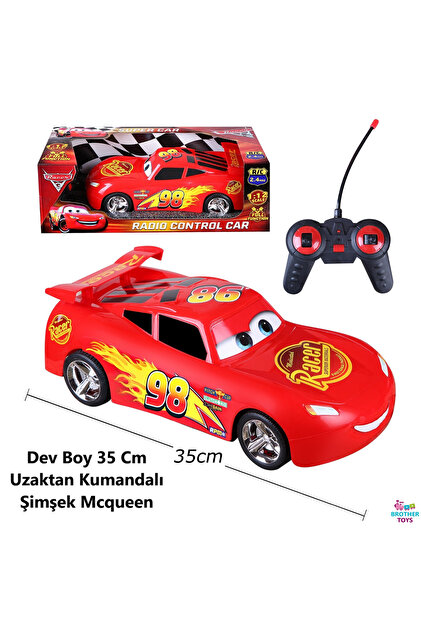35 Cm Dev Boy Şarjlı Cars Şimşek Mcqueen Uzaktan Kumandalı Full Fonksiyon Araba