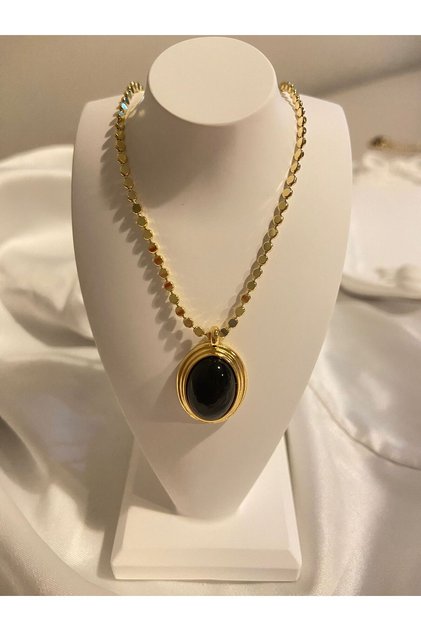 Bael Atelier Siyah Taşlı Kolye
