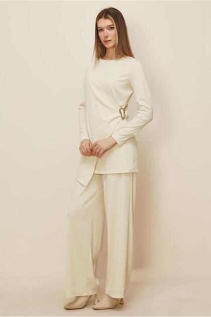 Asymmetric Cut Suit with Pants 46249