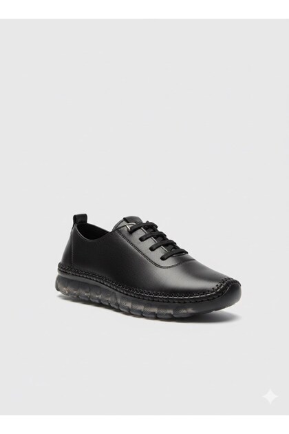 Women's Lace-Up Silicone Sole Comfortable Daily Leather Casual Shoes 9050-6Y