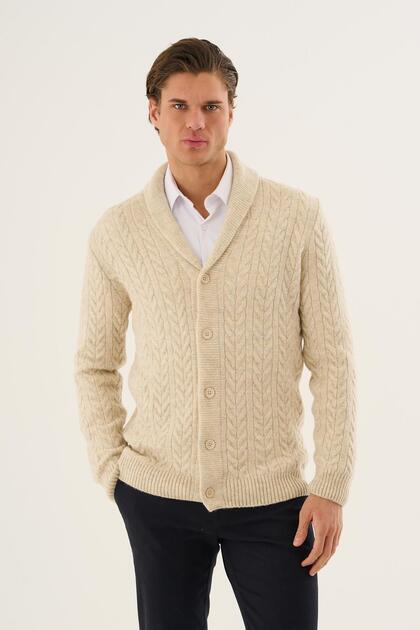 Men's Shawl Collar Buttoned Cardigan