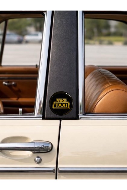 Fake Taxi Drop Sticker Embossed 3D Silicone Emblem Fake Taxi Epoxy 2 Pieces 3.5X3.5Cm
