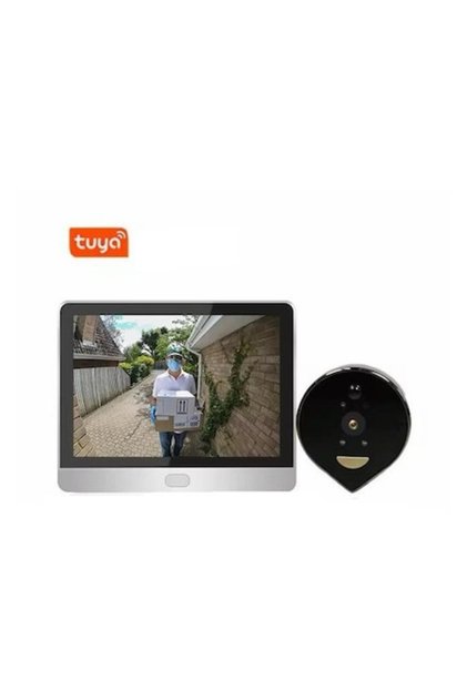 Vizor inteligent digital wireless cu aplicatie Tuya, unghi larg, night mode, PIR, fotografiere