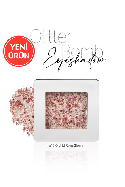 Mücevher Parlaklığında Yoğun Pigmentli Tekli Far Glitter Bomb Eyeshadow 12 Orchid Rose Gleam