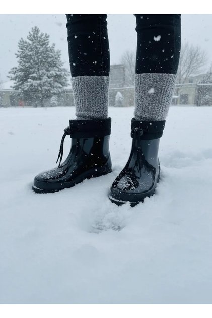 Konçlu Plush Unisex Rain Boots 36-40 Black