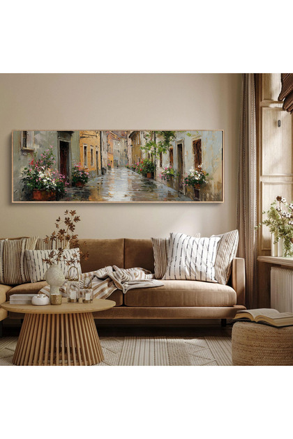 Tek Parça Gerçek Ahşap Yatay Panorama Çerçeveli Tablo sanat