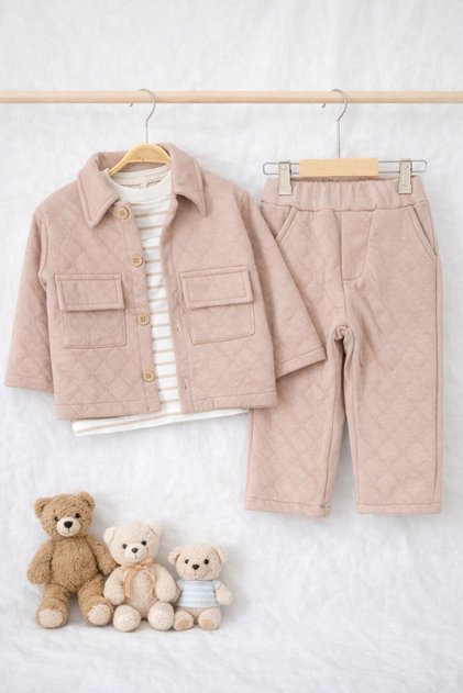 Quilted Safari Model Striped Badi 3-Piece Baby Boy/Child Set