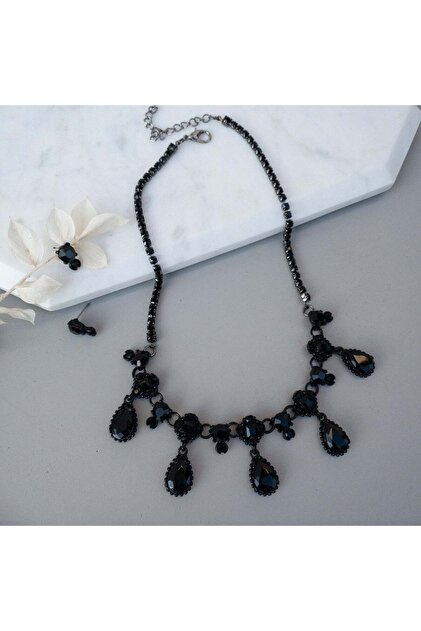 Colier și cercei Black Glam