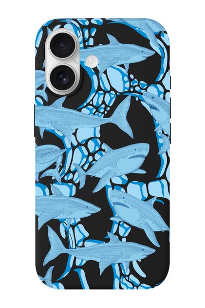 iPhone 17 Shark Patterned Suede Inside Launch Phone Case