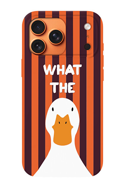 shoptocase iPhone 17 Pro Max Uyumlu What The Duck Desenli İçi Süet