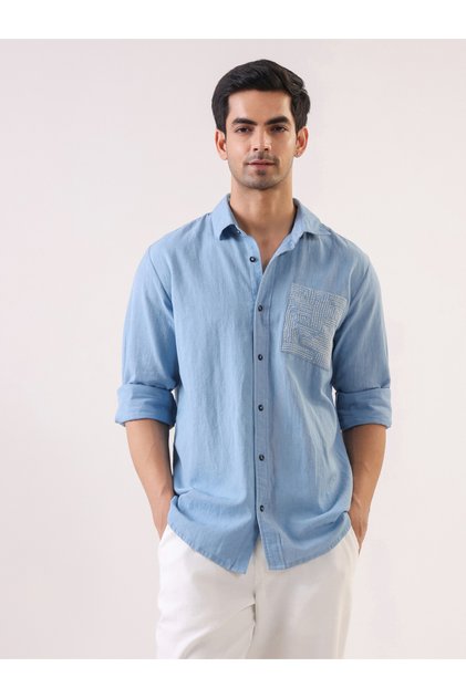 Men Relaxed Fit Cotton Shirt