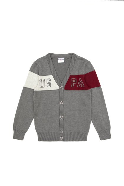 Boy's Gray Melange Knitwear Cardigan 50317115-Vr086