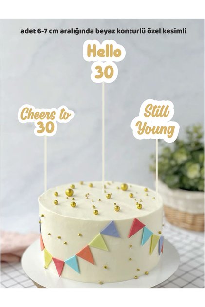 Hello 30 Year Old Birthday Cake Decoration