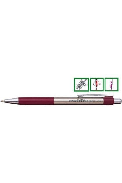 Creion mecanic Pepe, prindere cauciucată, 0.5 mm, vârf metalic, bordeaux