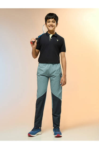 Boys Color Block Slim Fit Sports Track Pants