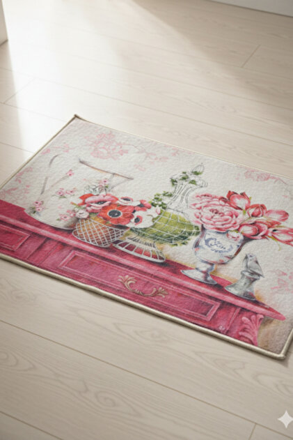 Digital Printed Decorative Kitchen and Door Mat - Floral Vintage S