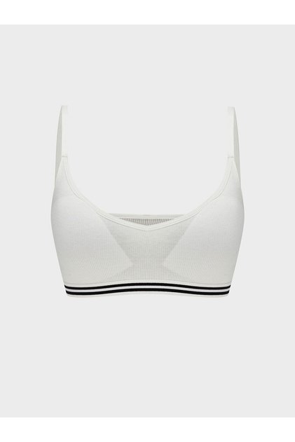Özmarka New Season Stripe Detailed Bustier with Removable Pads