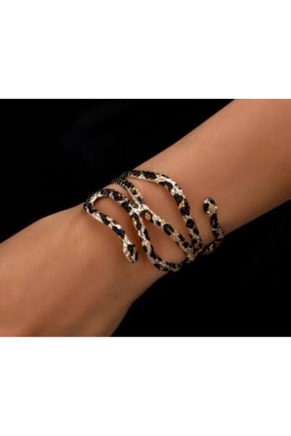 Şık Leopar Desen Yılan Bileklik