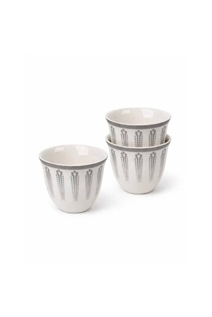 Coffee Cup Set 12 Pieces with Silver Pattern