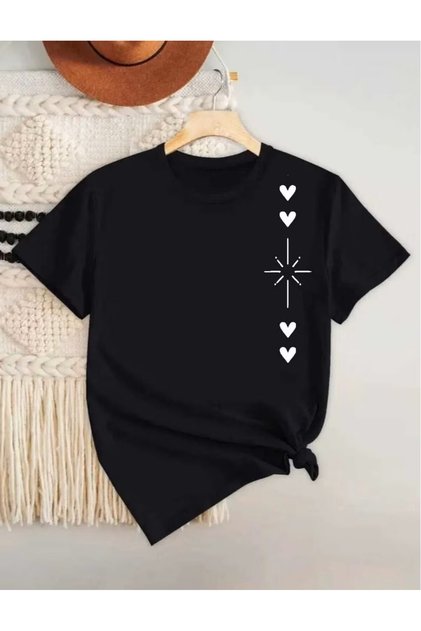 Unisex Heart Light Front Printed Design Tshirt