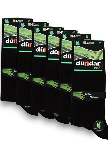 جوارب Dündar Bamboo للرجال بدون خياطة، 6 قطع، جوارب قابلة للارتداء في جميع الفصول، قابلة للتنفس ولا تسبب الروائح الكريهة