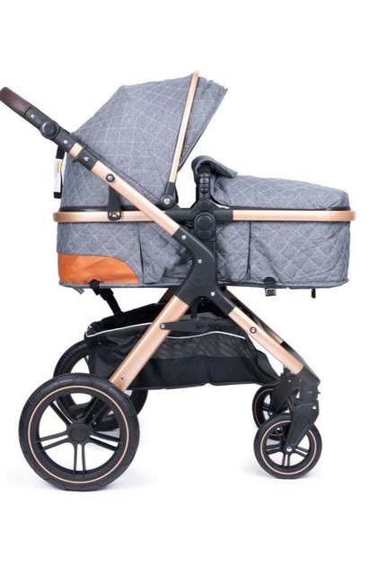One Fold-to-Half Luxury Baby Stroller 2-in-1 Travel Pram & Bassinet – Lightweight Compact