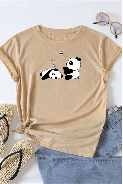 Unisex Sleepy Panda Printed Design T-shirt