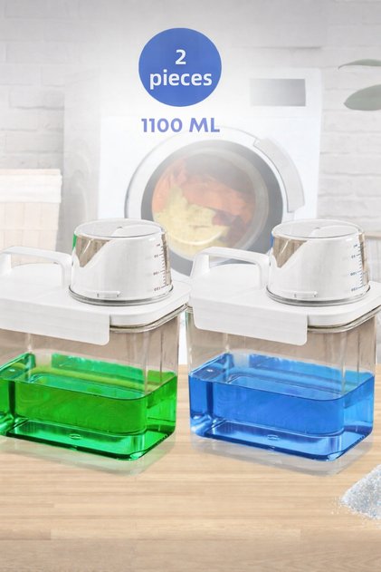 2 Pieces Leakproof Storage Liquid Powder Detergent Food Storage Box - Scale Detergent Box 1100 ml