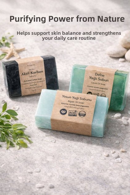 Deep Purifying and Pore Tightening Natural Detox 3-Piece Natural Soap Set