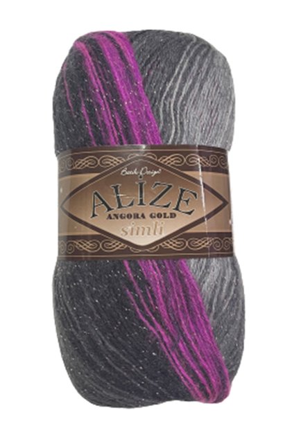 Angora Zlatna Sa šljokicama Batik Pređa za Ručno Pletenje 100 gr