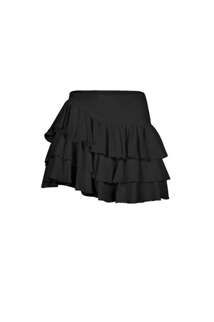Elysia Black Skirt with Ruffle Shorts