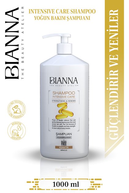 Keratin Özlü Ve Parabensiz Güçlendirici Ve Yenileyici Saç Bakım Şampuanı Büyük Boy - 1000ml