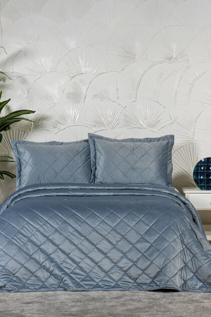 Alice Bedspread Double Velvet (240X260 cm) Gray