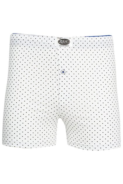 Men's 100% Cotton Star Printed Buttoned Soft Natural Boxers