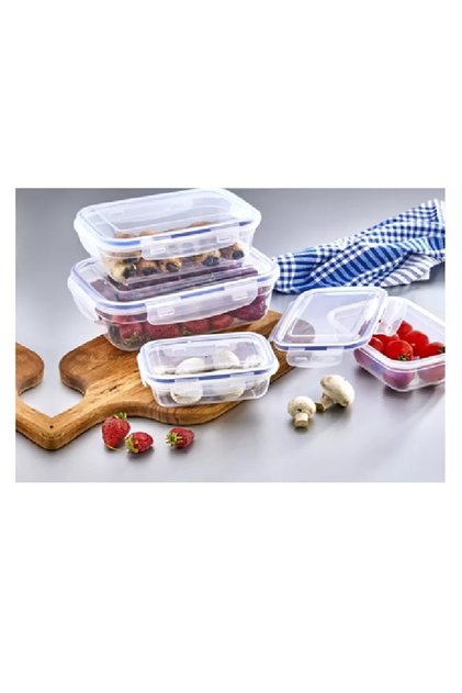 Asd029 Rectangular Leakproof Transparent Storage Container Set of 3 500-900-1500 ml