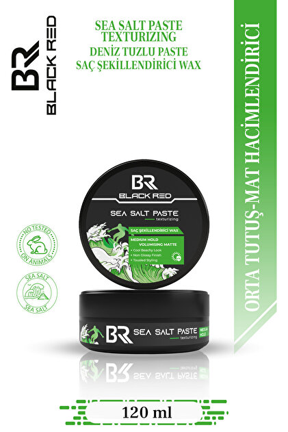 Black Red Wax Saç Şekillendirici Wax Sea Salt Paste Deniz Tuzlu