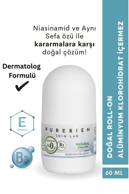 Doğal Roll On Deodorant Erkek–Beyazlatıcı Etki, Ter Kokusu Önleyici, Alkolsüz, Vegan, Leke Bırakmaz