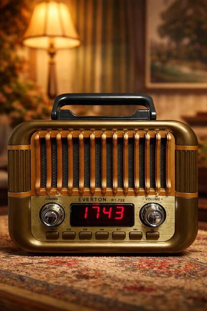 Everton Rt-722 Nostaljik Tasarımlı Dijital Ekranlı Bluetooth Radyo Müzik Çalar