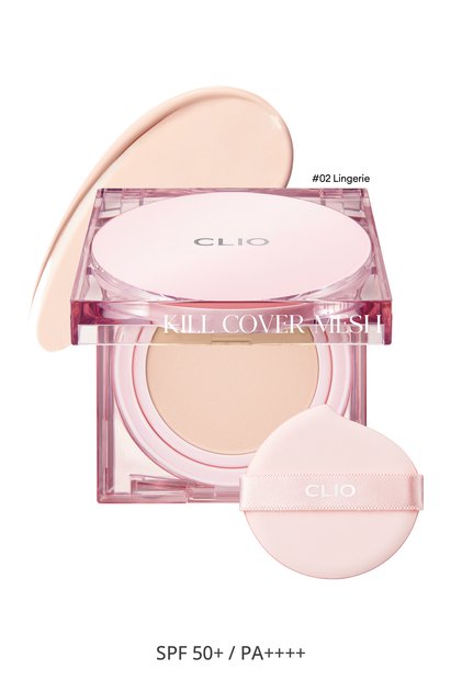 Clio Kill Cover Mesh Glow Cushion - Intense Moisture, Shine, Refill Spf50+Pa++++ (Set of 2 Lingerie)