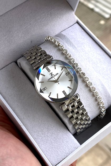 100% Original Silver Color Stainless Steel Cord Waterproof Women's Wristwatch Bracelet Gift