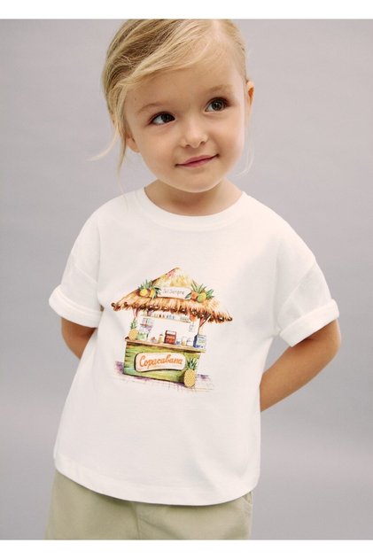 T-Shirt with Tropical Print