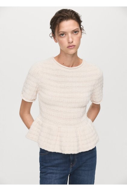 Flounced Textured Sweater