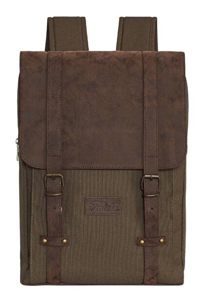 Rucsac casual NYP maro unisex de 15,6 inchi cu compartiment pentru laptop