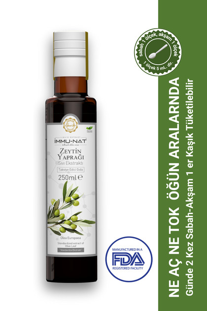 Zeytin Yaprağı Sıvı Ekstraktı 250 Ml - Vitamin ve Mineral İçeren Takviye Edici Gıda
